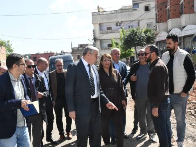 خرجـــة ميدانـــية لمتابعة وضعية سير أشغال المشاريع الخاصة بالتهيئة الحضرية خرجـــة ميدانـــية لمتابعة وضعية سير أشغال المشاريع الخاصة بالتهيئة الحضرية